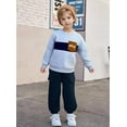 thumbnail image 1 of Boys Clothes Outfits Toddler Long Sleeve Color Block Sweatshirt and Cargo Pants Fall Winter 2PCS Set 2-8 Years, 1 of 7