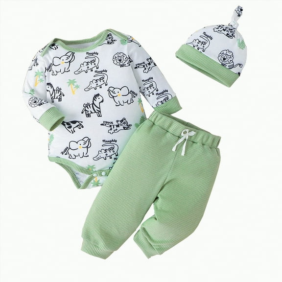 Boys Clothes Set Infant Girl Spring Fall Round Neck Long Sleeve Drawstring Pants 0 6 12 18 24 Months 2T 3T Everyday Outfit 2 Pcs