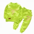 thumbnail image 1 of Boys Clothes Set Kids Fall/Winter Letter Print Long Sleeve Elastic Waist 12 18 24 Months 2T 3T 4T Everyday Outfit 2PCS, 1 of 4