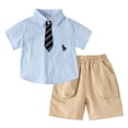 thumbnail image 1 of Boys Clothes Size 5T Outfits Toddler Boy Clothes Baby Boys Summer Outfits Patchwork Short Sleeve T-Shirt Shorts Set Summer Clothes Set 12M-5T, 1 of 9