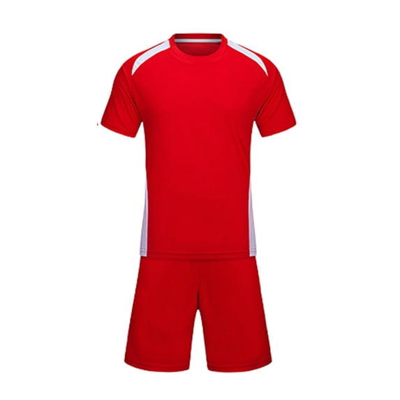 Boys Clothes Size 6 Outfits Short Sleeve Summer Sets for Boys Children's Solid Color Football Suit Set for Campus Sports Games Performance Matches Training Uniforms and Jerseys for Kids(4-13 Years)