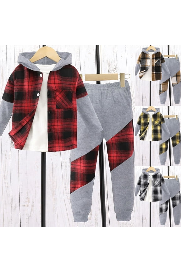 Boys Clothes Size 6T/7T Outfits Boys Winter Clothes 5T Boys Clothes 2Pcs Baby Boys Hoodie Tops Pants Set Sweatsuit Fall Winter Outfits