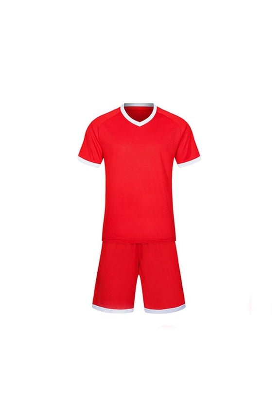 Boys Clothes Size 8 School Jersey Soccer Set Sport Team Uniform V Neck Shirt and Shorts Training Outfits for Boys