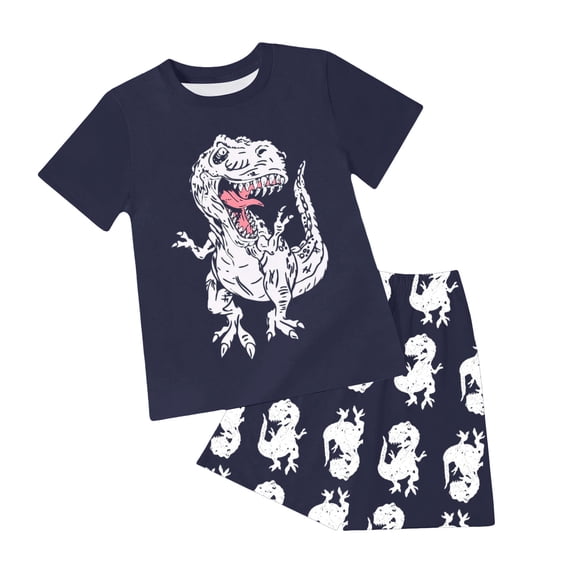 Boys Clothes Summer Simple Print T-Shirt And Shorts Set 2 Pieces Teen Trendy Outfits,White