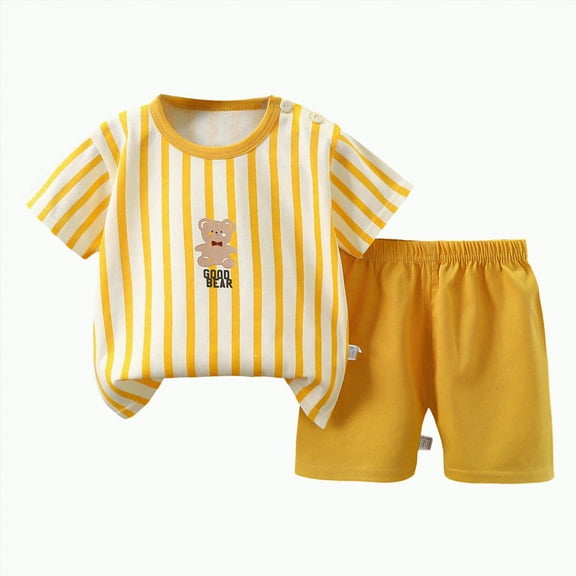 Boys Clothes Toddler Baby Summer Outfits Child Kids Cotton Cartoon Prints Short Sleeve Beach 12 18 24 Month 3T 4T 5T Tops T-Shirt Pants Shorts T Shirt Pullover 2-Piece