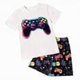 thumbnail image 1 of Boys Clothes Toddler Boy Outfits Children's Spring Summer Cartoon Printed Short Sleeve Casual 12 18 24 Month 3T 4T 5T T-shirt with Elastic Waist Shorts Outfit T-Shirt and Set 2PCS, 1 of 5