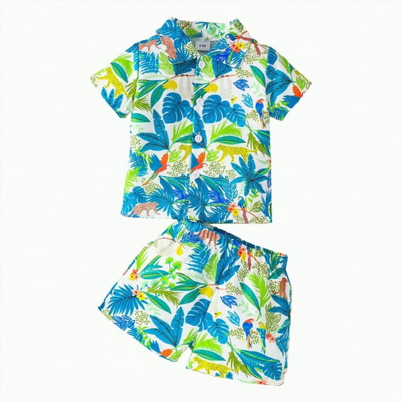 Boys Clothes Toddler Pajama Set Child Kids Spring Summer Elastic Print Sleeveless Sports 12 18 24 Month 3T 4T 5T Tops Shorts New Born for Twins Outfits 2PCS