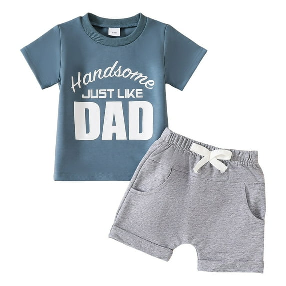 Boys Clothes Toddler Summer Clothes Boy Toddler Boy Clothes Kids Summer Outfits Shirt Short Sets Blue 2-3 Years