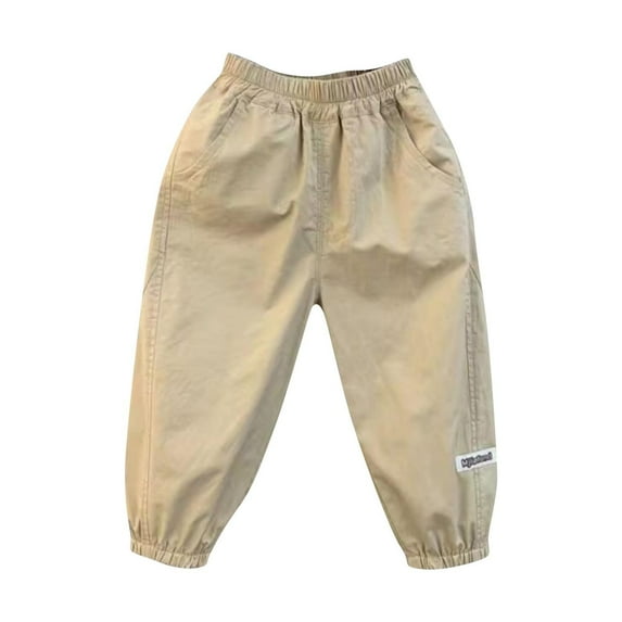 Boys Clothing Boys Pants Elastic Sweatpantschildren's Solid Color Casual Pants Loose and Thin Breathable Worn With Ankle Cuffs
