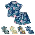 thumbnail image 1 of Boys' Clothing Sets Summer Beach Button Down Short Sleeve Floral Hawaii Shirt Tops Shorts Set Boys Clothes 18-24 Months, 1 of 2