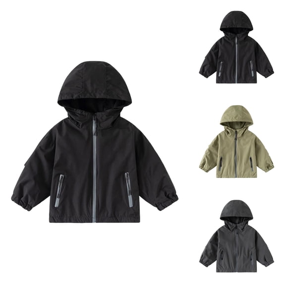 Boys Coat Boys Windbreaker Jacket Lightweight Hooded Zipper Outdoor School Jacket for Boys