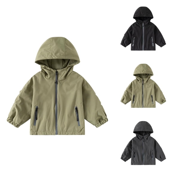 Boys Coat Boys Windbreaker Jacket Lightweight Hooded Zipper Outdoor School Jacket for Boys