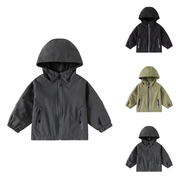 Boys Coat Boys Windbreaker Jacket Lightweight Hooded Zipper Outdoor School Jacket for Boys
