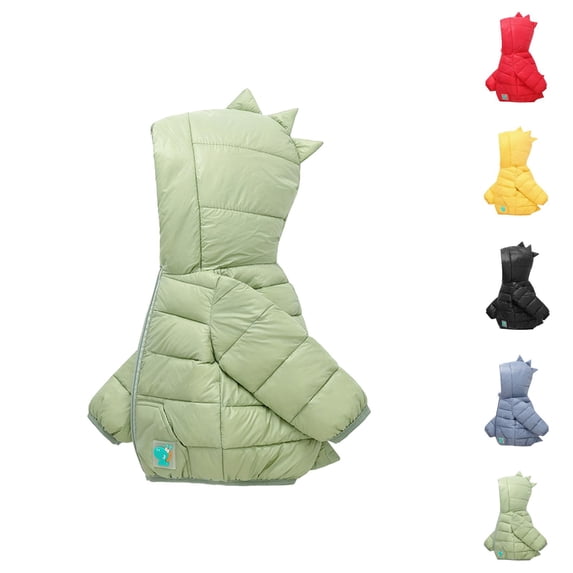 Boys Coat Boys Winter Coat Dinosaur Padded Hooded Solid Outerwear for Toddler Kids Cold