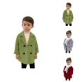 thumbnail image 1 of Boys Coat Boys Winter Coat Plaid Wool Trench Notched Collar for Toddler Kids Elegant, 1 of 6