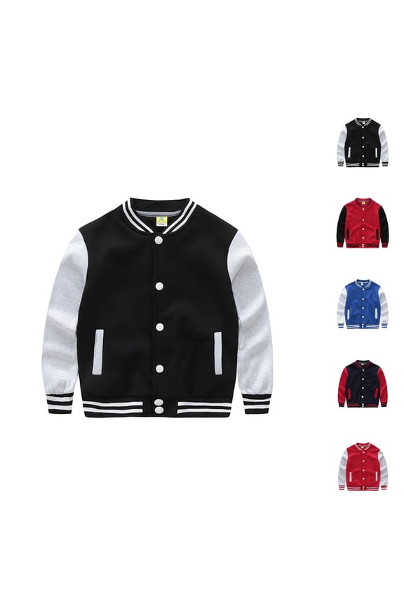 Boys Coat Boys Winter Jacket Baseball Windbreaker Style Long Sleeve for Casual Everyday