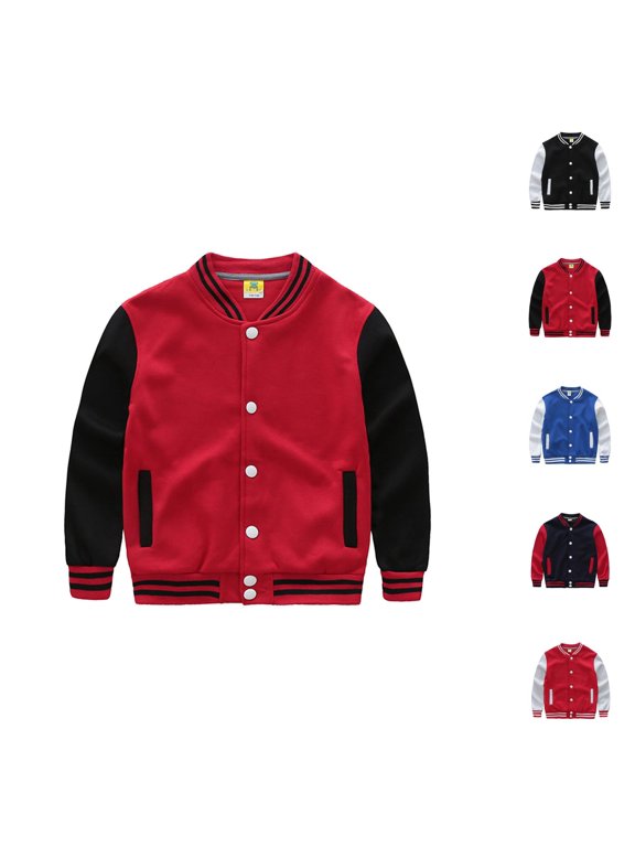 Boys Coat Boys Winter Jacket Baseball Windbreaker Style Long Sleeve for Casual Everyday
