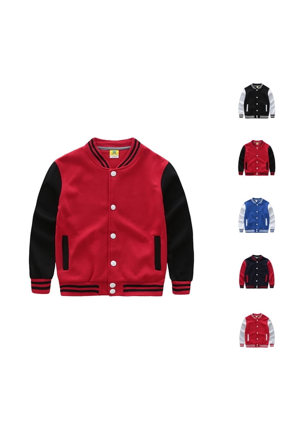 Boys Coat Boys Winter Jacket Baseball Windbreaker Style Long Sleeve for Casual Everyday