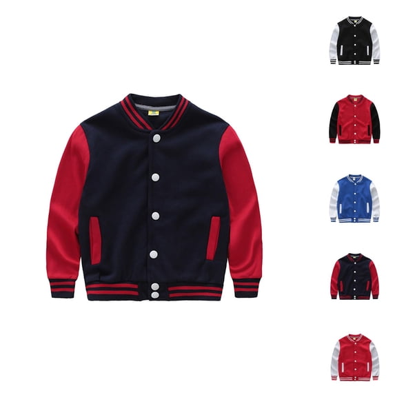 Boys Coat Boys Winter Jacket Baseball Windbreaker Style Long Sleeve for Casual Everyday