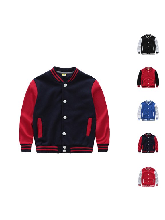 Boys Coat Boys Winter Jacket Baseball Windbreaker Style Long Sleeve for Casual Everyday
