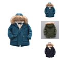 thumbnail image 1 of Boys Coat Boys Winter Jacket Quilted PU Lined Hooded Parka Outerwear for Kids Cold, 1 of 8