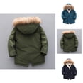 thumbnail image 1 of Boys Coat Boys Winter Jacket Quilted PU Lined Hooded Parka Outerwear for Kids Cold, 1 of 5