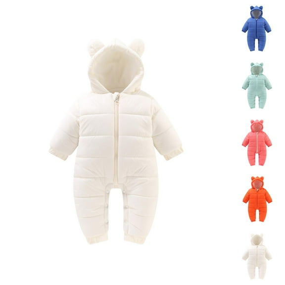 Boys Coat Boys Winter Snowsuit Bear Ears Hooded Reversible Romper for Cold Weather