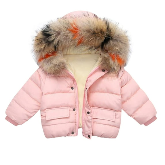 Boys Coat Child Kids Solid Color Hoodie Zipper Coats Keep Warm Clothes Jackets For Boys Pink 12 Months-18 Months