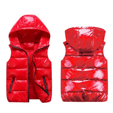 Boys Coat & Jacket Sleeveless Solid Composite Zipper Vest with Pockets for Winter and Autumn Outerwear