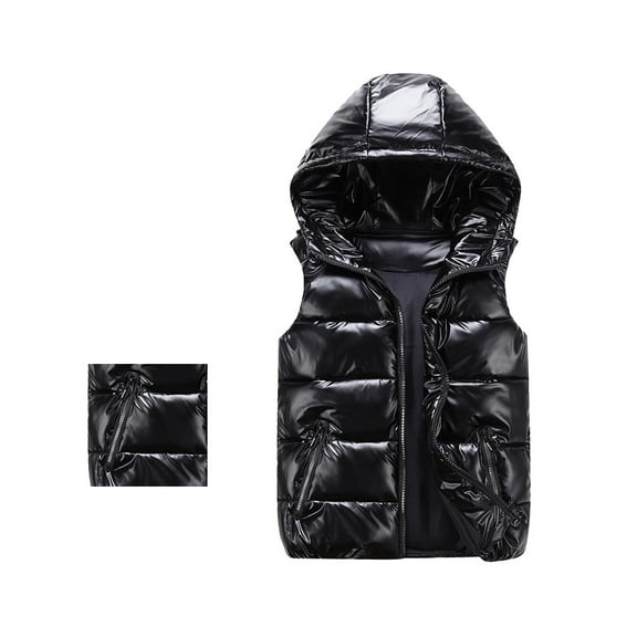 Boys Coat & Jacket Solid Composite Zipper Vest for Autumn Winter with Sleeveless Design and Practical Pockets