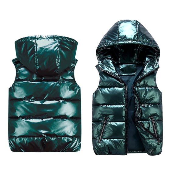 Boys Coat & Jacket - Versatile Solid Composite Zip Vest with Pocket for Autumn and Winter Wear