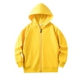 thumbnail image 1 of Boys Coat Kids Solid Long Sleeve Patchwork Zip Up Hooded Sweatshirts Coats Girls Boys Sweatshirt Yellow 2 Years-3 Years, 1 of 4