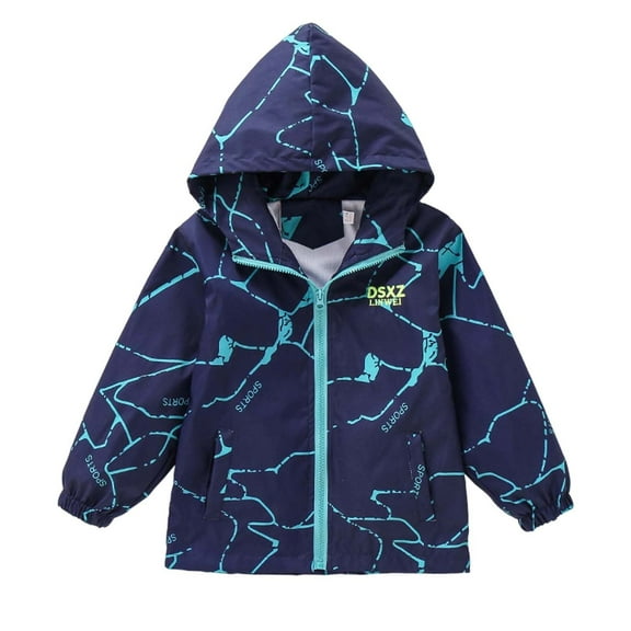 Boys Coat Kids Toddler Fall Hooded Jacket Lightweight Breathable Casual Windbreaker Outdoor Sports Raincoat Outerwear with Pocket Toddler Coat Green 9 Years-10 Years
