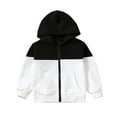thumbnail image 1 of Boys Coat Winter Girls Long Sleeve Patchwork Pocketed Hooded Sport Coats Boys' Outerwear Jackets Black 3 Years-4 Years, 1 of 3