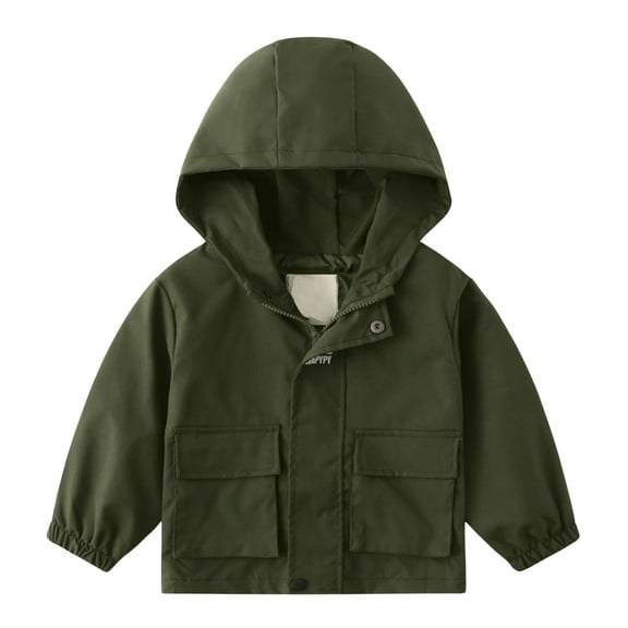 Boys Coats Toddler Kids Boy Spring Fall Outdoor Jacket Hooded Warm Windproof Mountaineering Windbreaker Kids Jacket Green 3 Years-4 Years
