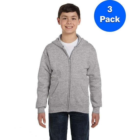 Boys ComfortBlend EcoSmart Full-Zip Hood P480 (3 PACK)