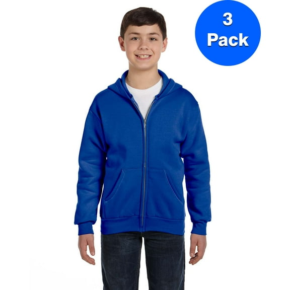 Boys ComfortBlend EcoSmart Full-Zip Hood P480 (3 PACK)