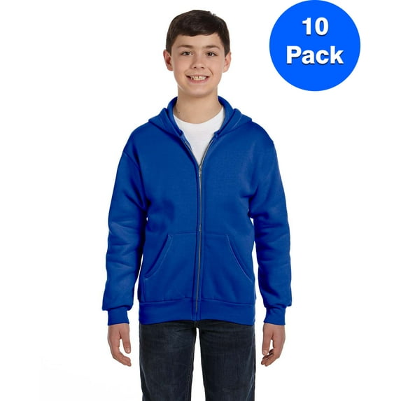 Boys ComfortBlend EcoSmart Full-Zip Hood P480 (5 PACK)
