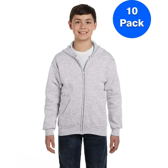 Boys ComfortBlend EcoSmart Full-Zip Hood P480 (5 PACK)