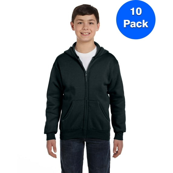 Boys ComfortBlend EcoSmart Full-Zip Hood P480 (5 PACK)