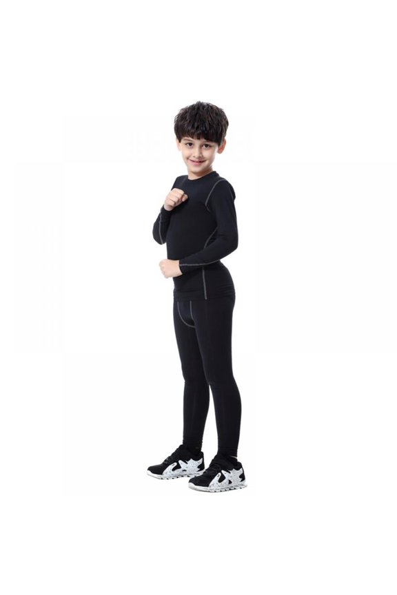 Boys Compression Pants, Base Layers Soccer Hockey Tights Athletic Leggings - Thermal for Kids