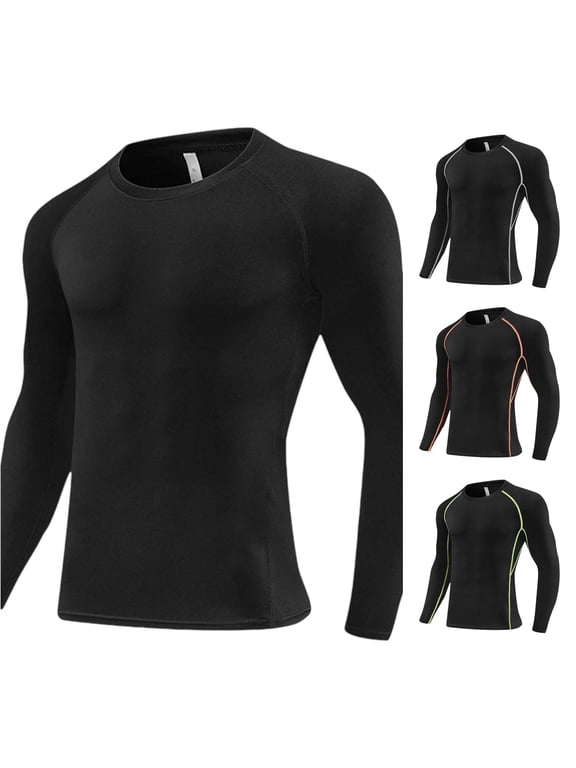 Boys Compression Shirt Athletic Workout Top for Basketball Football Training Warm Base Layer Fitness Performance Breathable Quick-Dry Youth Sports Undershirt