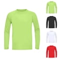 thumbnail image 1 of Boys Compression Shirt Lightweight Long Sleeve Crewneck Athletic Undershirt Kids Base Layer Stretchy Workout Top, 1 of 5