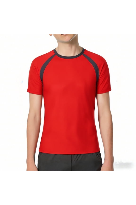 Boys Compression Shirt Short Sleeve Youth Athletic Undershirt Quick Dry Kids Base Layer T-Shirt for Football Basketball Sport