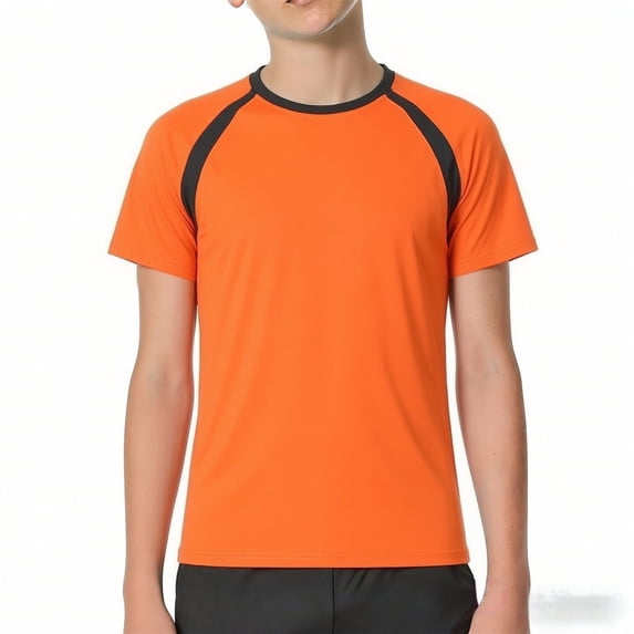 Boys Compression Shirt Short Sleeve Youth Athletic Undershirt Quick Dry Kids Base Layer T-Shirt for Football Basketball Sport