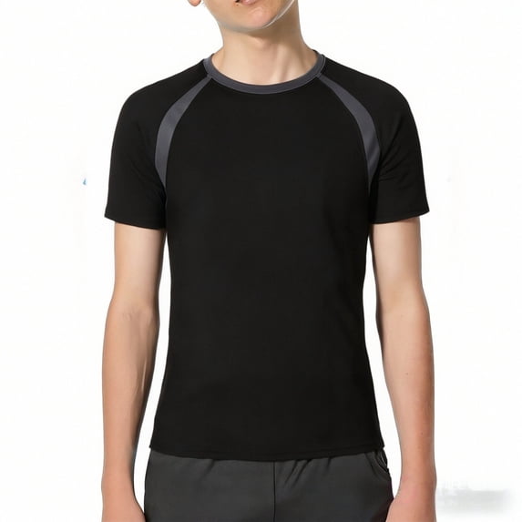 Boys Compression Shirt Short Sleeve Youth Athletic Undershirt Quick Dry Kids Base Layer T-Shirt for Football Basketball Sport