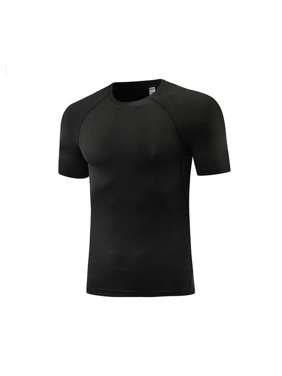 Boys Compression Shirt Short Sleeve Youth Performance Athletic Football Baseball Undershirts Quick Dry Kids Sports Base Layer