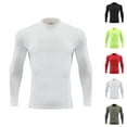 thumbnail image 1 of Boys Compression Shirt Stretchy Long Sleeve Neck Athletic Undershirt Kids Base Layer Workout Top, 1 of 5