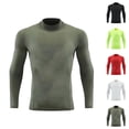 thumbnail image 1 of Boys Compression Shirt Stretchy Long Sleeve Neck Athletic Undershirt Kids Base Layer Workout Top, 1 of 5