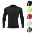 thumbnail image 1 of Boys Compression Shirt Stretchy Long Sleeve Neck Athletic Undershirt Kids Base Layer Workout Top, 1 of 5